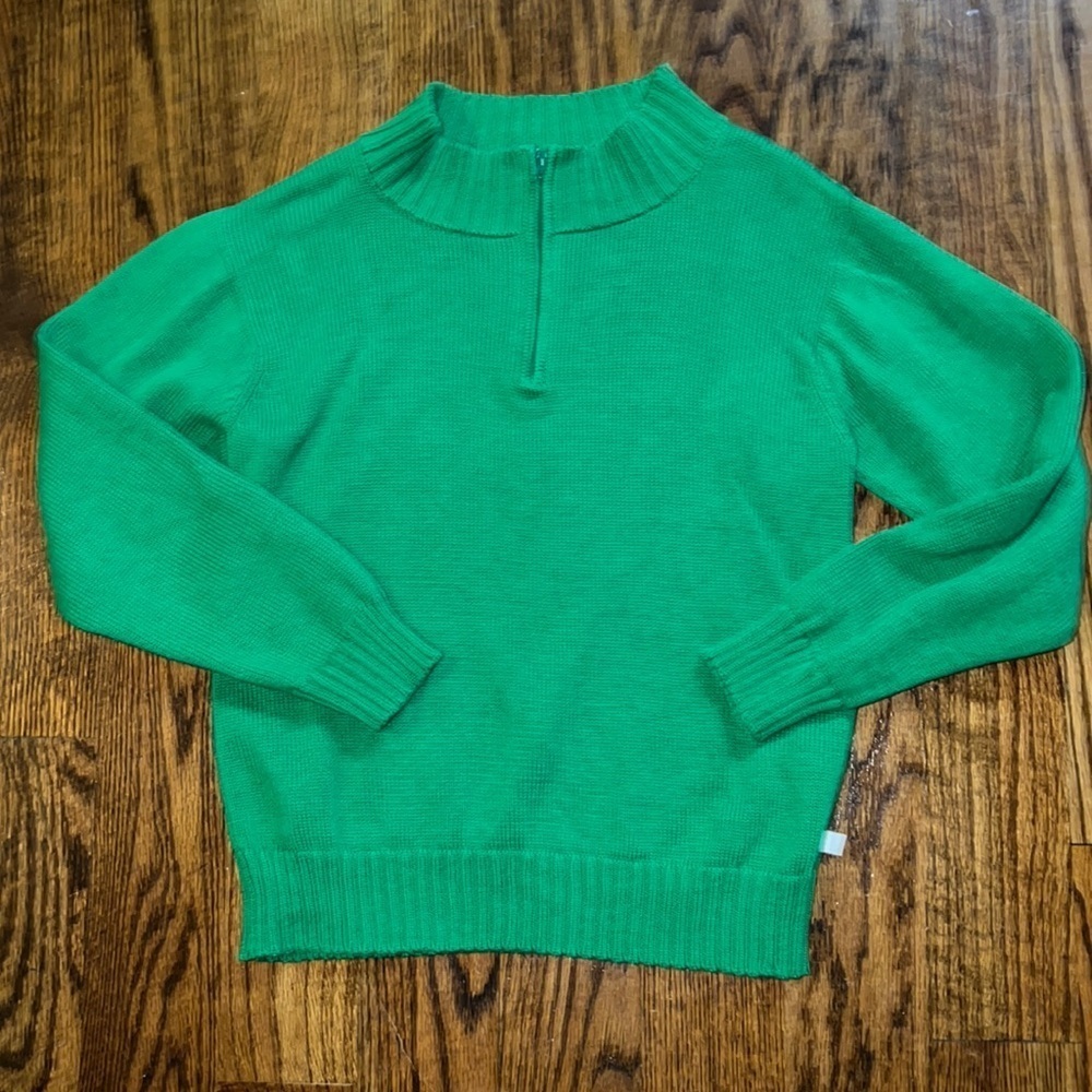 Bella bliss boys 1/4 zip sweater size 10 Kelly Green